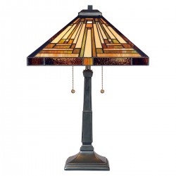 Lampa stołowa Stephen - 2 źródła światła - Vintage brąz