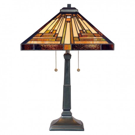 Lampa stołowa Stephen - 2 źródła światła - Vintage brąz