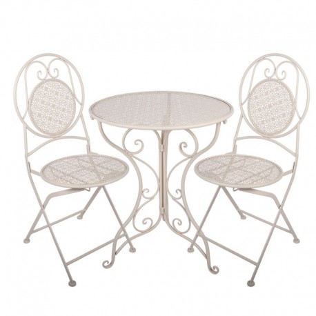 Meble Ogrodowe Prowansalskie Stolik z Krzesłami 24 Clayre & Eef