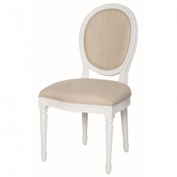 Krzesło Prowansalskie Tapicerowane Białe