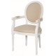 Krzesło Prowansalskie Tapicerowane Białe 2
