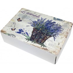 Pudełko Drewniane z Lawendą B