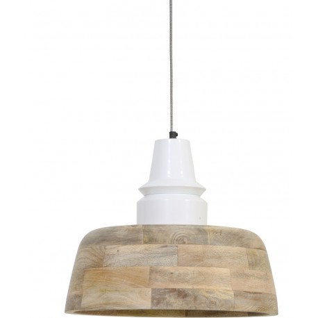 Lampa w stylu loft wykonana z drewna