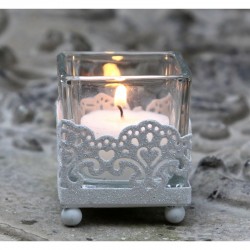 Świecznik Na Tealight Chic Antique z Brokatem