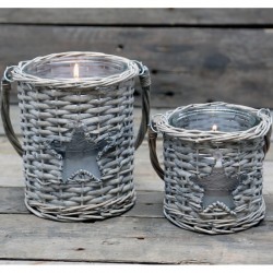 Lampion Wiklinowy Chic Antique z Gwiazdką 1