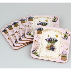 Podkładki Korkowe Pod Kubek z Lawendą A