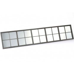 Lustro Okno Szare Metalowa Rama