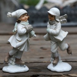 Figurki Świąteczne Chłopiec i Dziewczynka