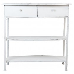Konsola Metalowa Biała z Półkami