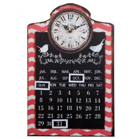 Zegar z Kalendarzem Retro