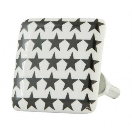 Gałki Meblowe W Gwiazdki Czarne B