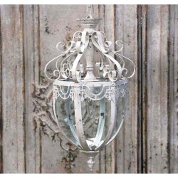Lampa Prowansalska Metalowa Chic Antique Przeszklona