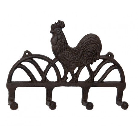 wieszak żeliwny brązowy kogut