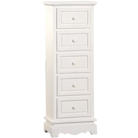 Komoda Prowansalska Wąska Biała Riviera 1