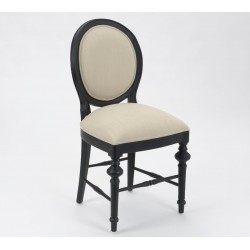 Krzesło Tapicerowane w Stylu Prowansalskim Czarne Livio