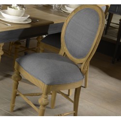 Krzesło Tapicerowane w Stylu Prowansalskim Szare Livio