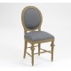 Krzesło Tapicerowane w Stylu Prowansalskim Szare Livio