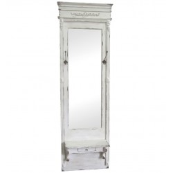 Duże Lustro Chic Antique z Półką i Wieszakami 