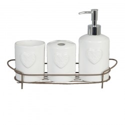 Zestaw Łazienkowy z Sercami Na Podstawce