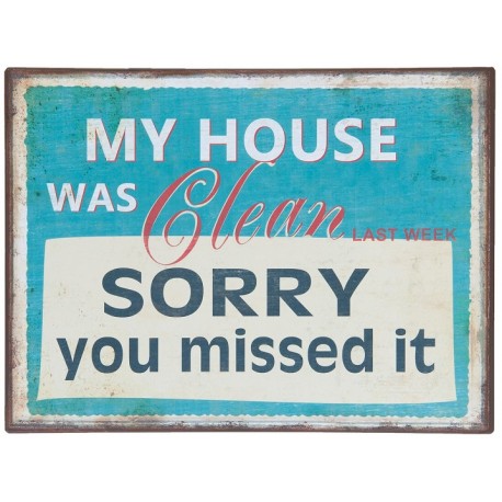 Metalowy Obrazek Clean House
