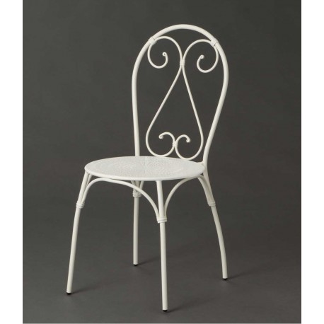Krzesło Metalowe Prowansalskie Białe B