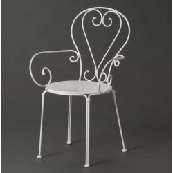 Krzesło Metalowe Prowansalskie Białe A