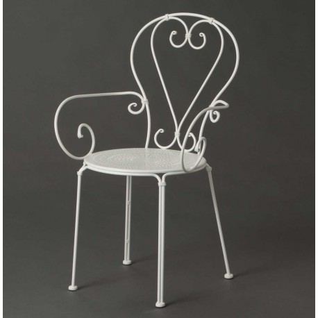 Krzesło Metalowe Prowansalskie Białe A