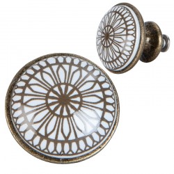 Gałka Meblowa Biało-Brązowa A