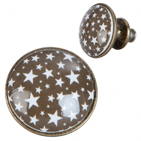 Gałka Meblowa Biało-Brązowa B