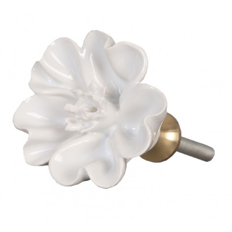 Gałka Meblowa Kwiat Biały