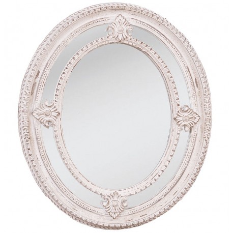 Lustro Prowansalskie Kremowe Owalne