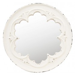 Lustro Prowansalskie Okrągłe Kremowe