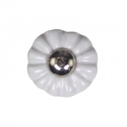 Gałka Do Mebli Kwiatek Biała