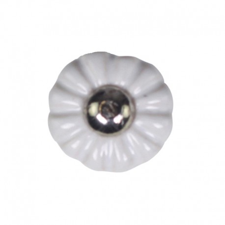 Gałka Do Mebli Kwiatek Biała