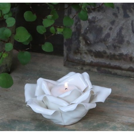 Świecznik Na Tealight Róża Porcelanowy 