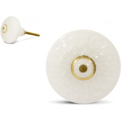 Gałka Meblowa Biało-Złota A