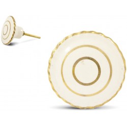 Gałka Meblowa Biało-Złota B