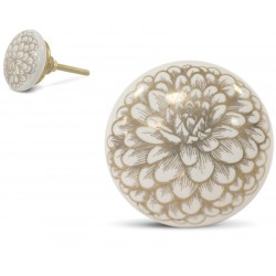 Gałka Meblowa Biało-Złota C