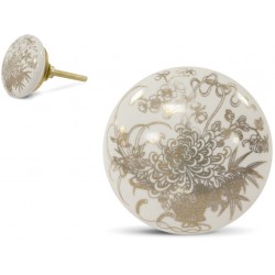 Gałka Meblowa Biało-Złota E