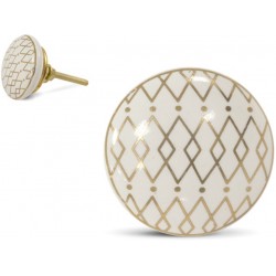 Gałka Meblowa Biało-Złota G