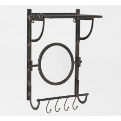 Lusterko Industrialne z Wieszakami i Półką