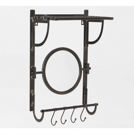 Lusterko Industrialne z Wieszakami i Półką