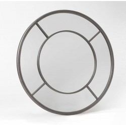 Lustro Okrągłe Metalowe Szare