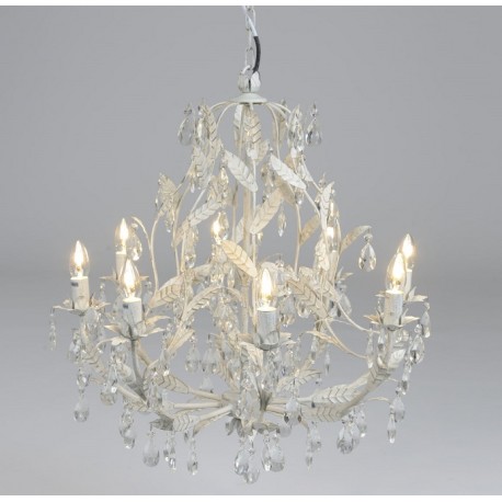 Żyrandol Prowansalski z Kryształkami i Liśćmi