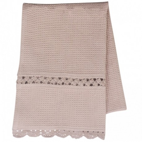 Ręcznik Kuchenny z Koronką Brudny Róż