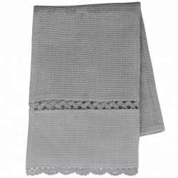 Ręcznik Kuchenny z Koronką Szary