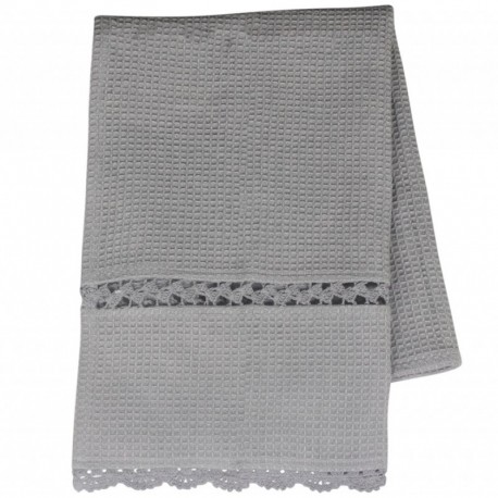 Ręcznik Kuchenny z Koronką Szary