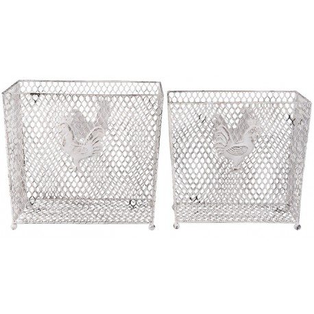 Kosze Metalowe Prowansalskie z Kogutem 2szt.