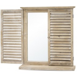 Lustro z Okiennicami Prowansalskie Brązowe