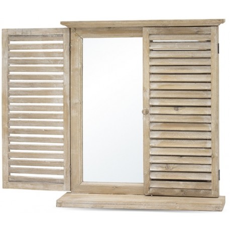 Lustro z Okiennicami Prowansalskie Brązowe